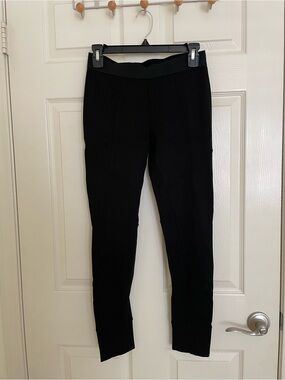 The Kooples Black Slim Ponte Moto Leggings
